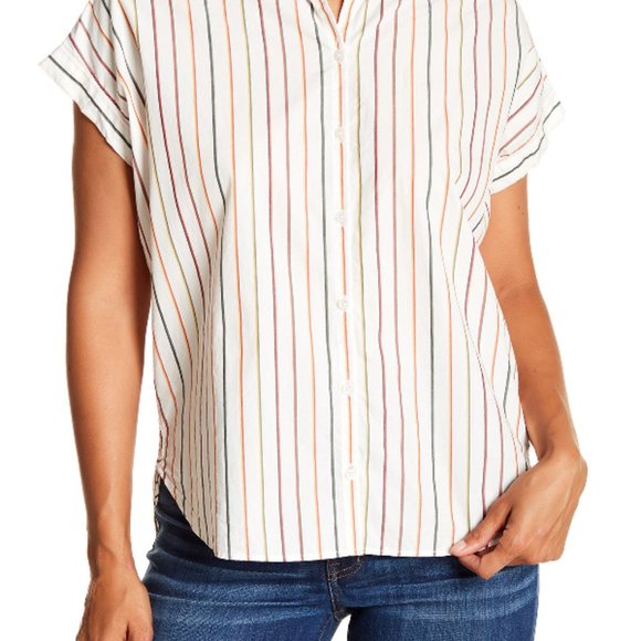 💐HP 💐 Madewell Central Sadie Multi-stripe Shirt - Perfect Condition - Picture 8 of 9